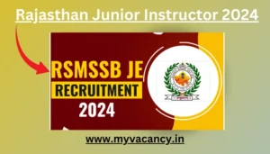 Rajasthan Junior Instructor Jobs 2024